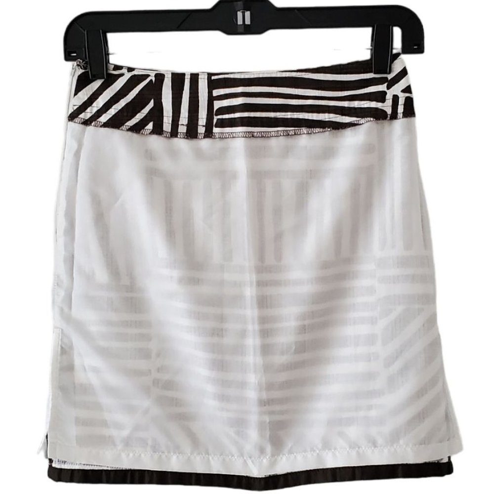 Ann Taylor Tribal Mudcloth Print Textured Mini Skirt | NWOT | 00P | Brown White - Picture 12 of 14
